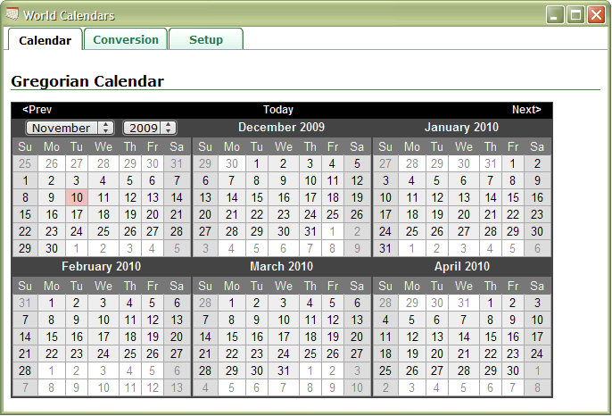 World Calendars - AIR
